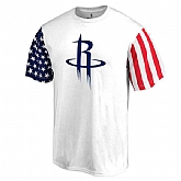 Men's Houston Rockets Fanatics Branded Stars & Stripes T-Shirt White FengYun,baseball caps,new era cap wholesale,wholesale hats
